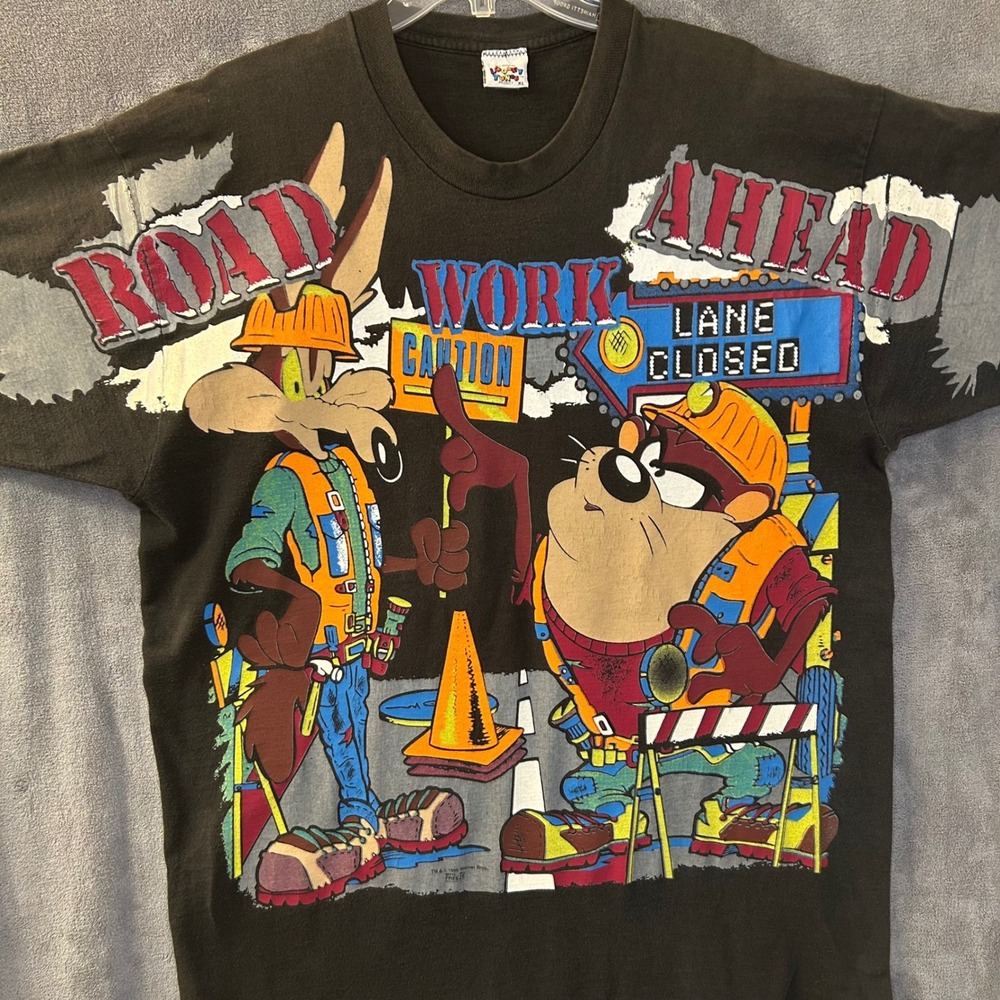 Vintage 1995 Looney Tunes T Shirt XL TAZ Wiley The Coyote Highway Honchos USA